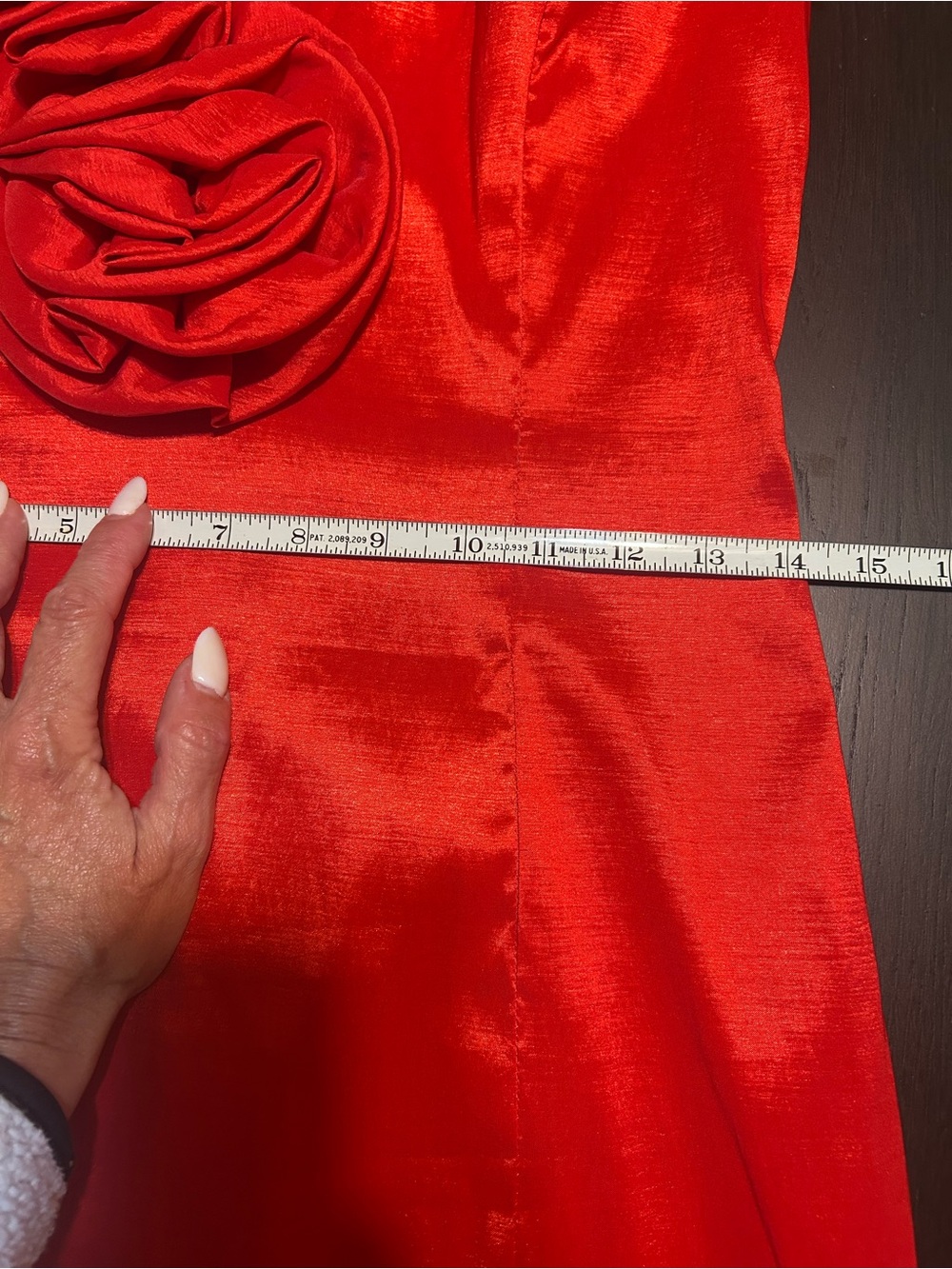 Cache Red One-Shoulder Ruffle Midi Dress - Picture 9 of 12
